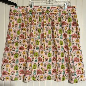 Retrolicious Birds Birdhouse Skirt Size 3X